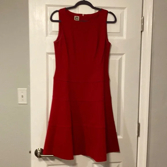Anne Klein | Dresses | Anne Klein Red Drop Wait Sleeveless Dress | Poshmark